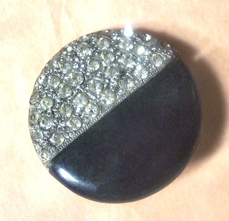 Art Deco Button with Handset Rhinestones
