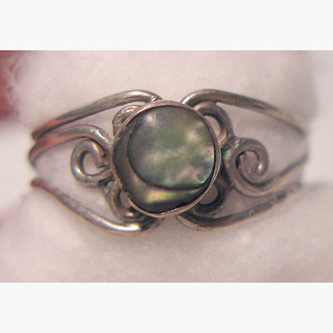 Silver and Abalone Shell Ring