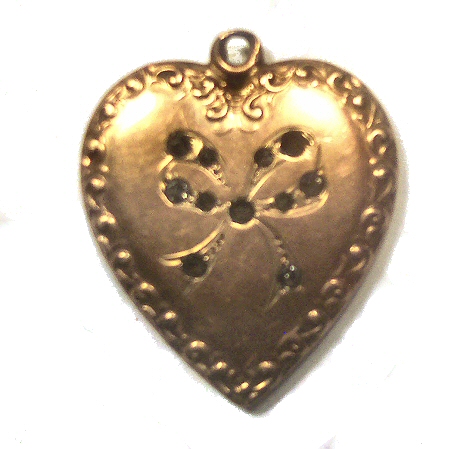 Victorian Embossed Gold Filled Heart Pendant
