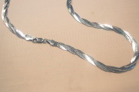 18 Inch SterlingTriple Herringbone Necklace